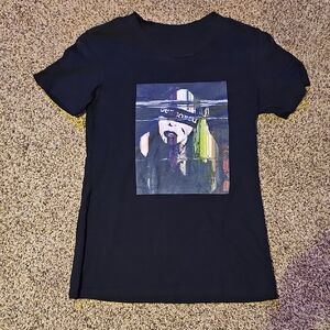 Custom Black Graphic T-Shirt with Art Print